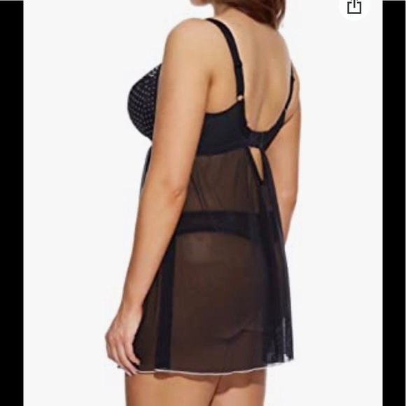 Elomi 34GG Betty Babydoll Chemise Black & Pink - Picture 3 of 16